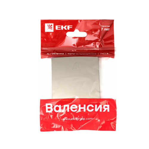 EKF Валенсия лицевая панель кнопки звонка 10А кашемир EKF PROxima (ESV10-L-026-40) фото 2