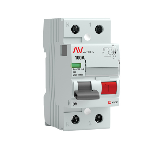 EKF Устройство защитного отключения DV 2P 100А/100мА  (A) AVERES (rccb-2-100-100-a-av)