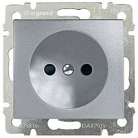 LEGRAND VALENA Розетка без заземления 2К 16А алюминий (694341)