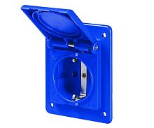 DKC Розетка скрытого монтажа типа Shuko с увеличенным фланцем 70x87 (DIS5704061)