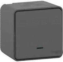 SCHNEIDER ELECTRIC MUREVA S кнопочный выключатель с подсветкой, открытой установ., антрацит,IP55 (MUR35028)