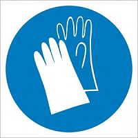 EKF Знак M 06 ''Работать в защитных перчатках'' ф200 мм, пластик ГОСТ Р 12.4.026-2001 (pn-m-06)