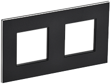 IEK SKANDY Рамка 2-местная SK-F32Bl металл черный  (SK-M22-M-K02)