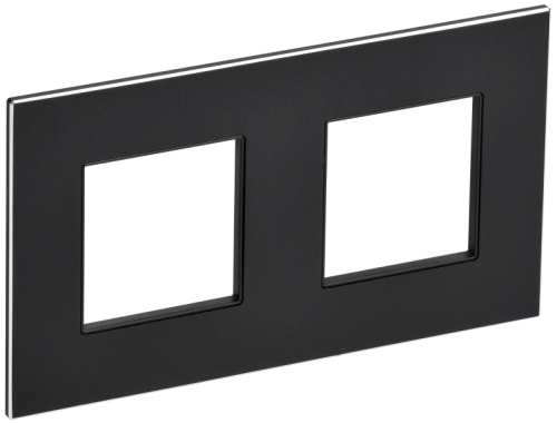 IEK SKANDY Рамка 2-местная SK-F32Bl металл черный  (SK-M22-M-K02)