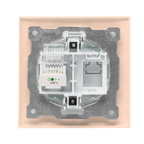 EKF Валенсия розетка телефонная RG-11 1-местная кремовая EKF PROxima (EWT01-034-20) фото 3