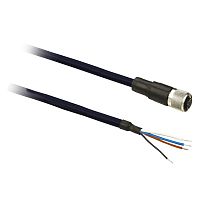 SCHNEIDER ELECTRIC Коннектор М12 с кабелем 5М, 4 пин, розетка (XZCPB1141L5)