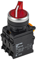 IEK Переключатель с подсветкой на 2 положения 1NO+1NC красный MASTER  (MI-SW60-11XD-3-14-2-K04)