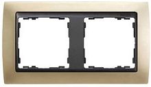 SIMON Рамка на 2 поста, S82, шампань матовая - графит (82824-34)
