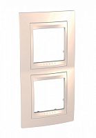 SCHNEIDER ELECTRIC UNICA-Хамелеон Рамка вертикальная 2 поста бежевый (MGU6.004V.25)