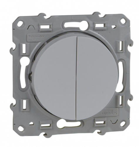 SCHNEIDER ELECTRIC ODACE Переключатель двухклавишный белый (S52R213)