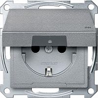 SCHNEIDER ELECTRIC Механизм розетки Schuko с крышкой алюминий (MTN2314-0460)