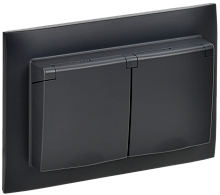 IEK SKANDY Розетка 2-местная и крышкой 16А в сборе IP44 SK-R12Bl черный  (SK-R26-16-44-K02-F)