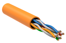 IEK Витая пара U/UTP кат 5E 4х2х24AWG solid LSZH нг(А)-HF оранжевый 305м РФ/Т (LC1-C5E04-127-T-R)