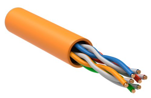 IEK Витая пара U/UTP кат 5E 4х2х24AWG solid LSZH нг(А)-HF оранжевый 305м РФ/Т (LC1-C5E04-127-T-R)