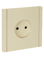 IEK FORTE&PIANO Розетка 1-местная без заземления с защитными шторками винтовое крепление 10А FP417 ваниль  (FP-R13-10-K10)