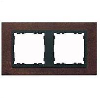 SIMON Рамка на 2 поста, S82N, окалина - графит (металл им.) (82827-36)