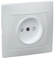 IEK КВАРТА Розетка без заземления сошторками 10А белый (ERK10-K01-10-DM)