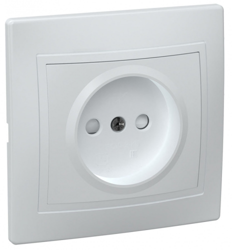 IEK КВАРТА Розетка без заземления сошторками 10А белый (ERK10-K01-10-DM)