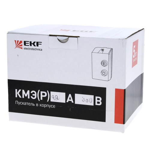 EKF Пускатель магнитный КМЭ (р) 18А катушка управления 220В АС IP65 с кнопками П+С 1НО РТЭ-2355 18А (ctrp-r-18-220v) фото 4