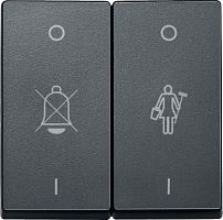 SCHNEIDER ELECTRIC Клавиша 2шт перечеркнутый звонок/горничная антрацит (MTN435614)