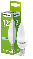 IEK Лампа светодиодная C35 свеча 12Вт 230В 6500К E14 GENERICA (LL-C35-12-230-65-E14-G)