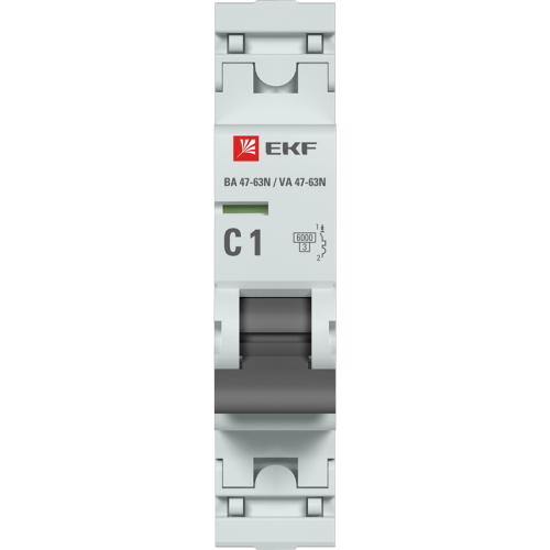 EKF Автоматический выключатель 1P 1А (C) 6кА ВА 47-63N PROxima (M636101C) фото 2