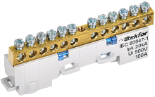 IEK TEKFOR Шина N ноль изолированная на универсальном держателе 6х9-12-С  (TF-NN10-12-KL-K07)