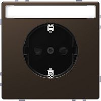 SCHNEIDER ELECTRIC Розетка D-Life 16А с заземляющим контактом и полемдля надписи мокко SD (MTN2302-6052)