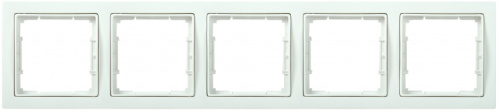 IEK РУ-5-ББ Рамка пятиместная квадратная BOLERO Q1 белый IEK  (EMB52-K01-Q1)