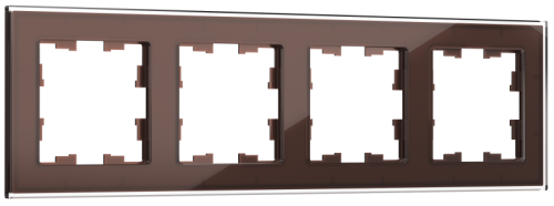 IEK BRITE Рамка 4-мест. РУ-4-2-БрТБ стекло бр. IEK (BR-M42-G-K45) IEK BRITE Рамка 4-мест. РУ-4-2-БрТБ стекло бр. IEK (BR-M42-G-K45)