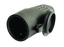 DKC Розетка кабельная каучуковая  (ввод кабеля с торца) черная IP44 16А 2P+E 250В (DIS1103160)