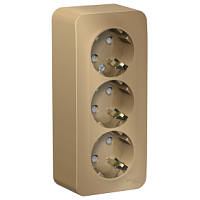 SCHNEIDER ELECTRIC Розетка BLANCA наружная 3-я с заземлением со шторками с изоляционной пластиной 16А 250В титан (BLNRA011314)