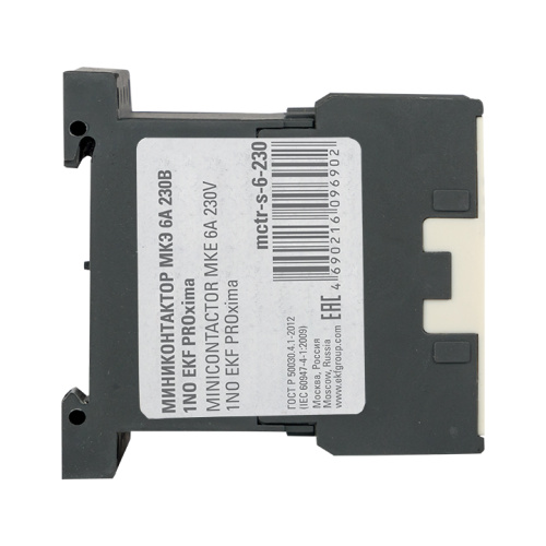 EKF Миниконтактор МКЭ 6А 230В 1NO PROxima (Mctr-s-6-230) фото 2
