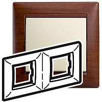 LEGRAND VALENA Рамка 2 поста горизонтальная тонированное дерево (770312 )
