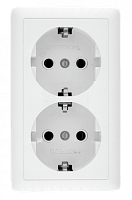 SCHNEIDER ELECTRIC ХИТ Розетка двойная наружная белая с заземлением без шторок 16А 250В (RA16-238-B)