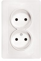 EKF София Розетка двойная без заземления 10А белая (ELR10-102-10)