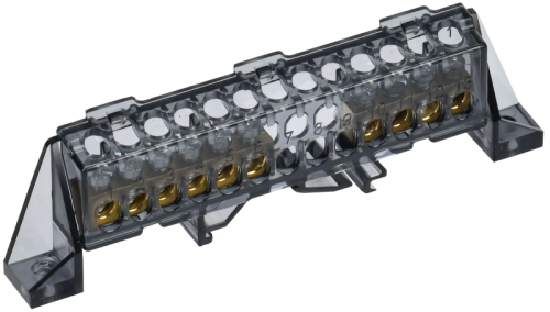 IEK TEKFOR Шина N ноль в комбинированном DIN-изоляторе Стойка 6х9-(4+6)-Ч  (TF-NN10-46-DP-K02)