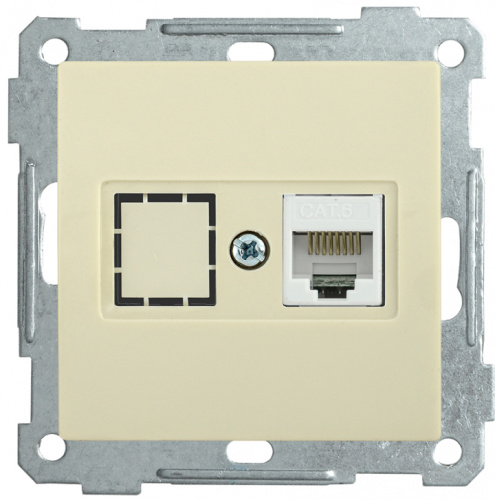 IEK РK11-1-Б Розетка компьютерная RJ45 Cat6 BOLERO кремовый IEK  (EKB16-01-K33)