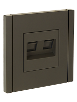 IEK FORTE&PIANO Розетка компьютерная двойная RJ45 кат.6 FP334 серый  (FP-K20-2-K03)