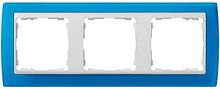 SIMON Рамка на 3 поста, S82, синий полупрозрачный - белый (82633-64)