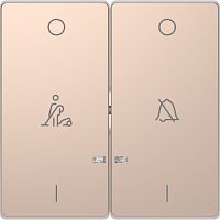 SCHNEIDER ELECTRIC Клавиша двойная D-Life с линзой для LED модуля символ: звонок/горничная шампань SD (MTN3429-6051)