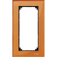SCHNEIDER ELECTRIC Рамка 2 поста стеклянная без перегородки оранжевый кальцит (MTN404802)