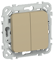 FLITE Выключатель 2-клавишный 10А хаки (FI-V20-0-10-1-K59)