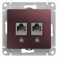 SCHNEIDER ELECTRIC GLOSSA Розетка двойная компьютерная RJ45+RJ45 категория 5E механизм баклажановый (GSL001185KK)