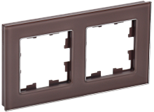 BRITE Рамка 2 -местная РУ-2-2-БрТБ стекло темная бронза IEK (BR-M22-G-K45)