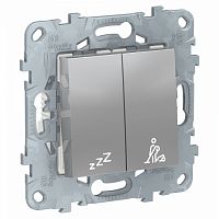 SCHNEIDER ELECTRIC Выключатель кнопочный UNICA NEW не беспокоить - убрать номер алюминий (NU521730)