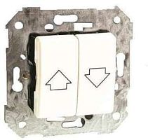 SIMON Механизм для управления жалюзи (кнопки без блокировки), 10А 250В, S27, белый (27396-65)