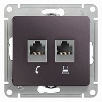 SCHNEIDER ELECTRIC GLOSSA Розетка двойная RJ11+RJ45 кат.5E механизм сиреневый туман (GSL001485)