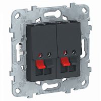 SCHNEIDER ELECTRIC Аудиорозетка UNICA NEW двойная антрацит (NU548954)