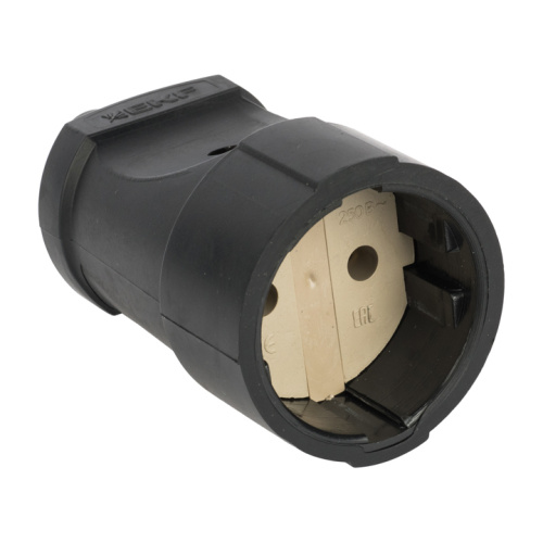 EKF Штепсельное гнездо без заземления черное ПВХ 10A 250B (ASGO10-30)